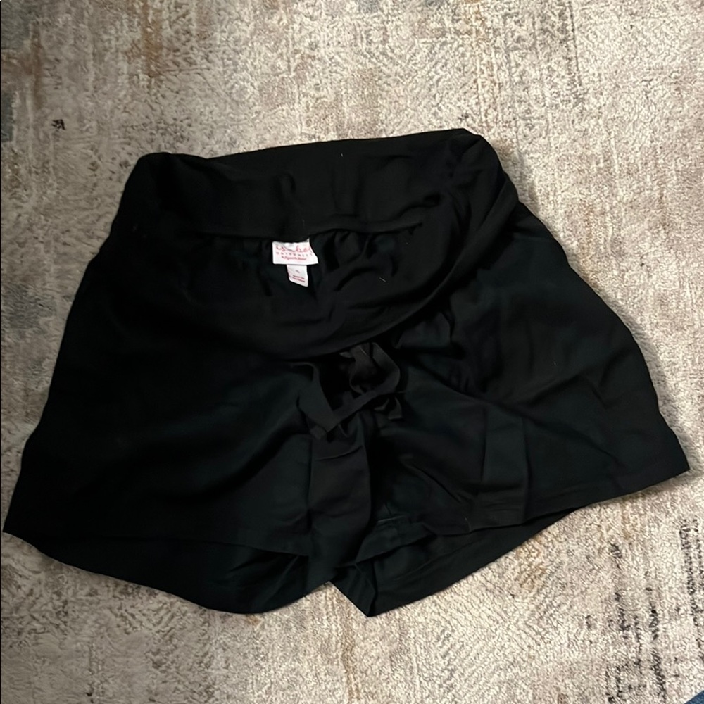 Ingrid & Isabel Black Athletic Shorts with Ruched Waist